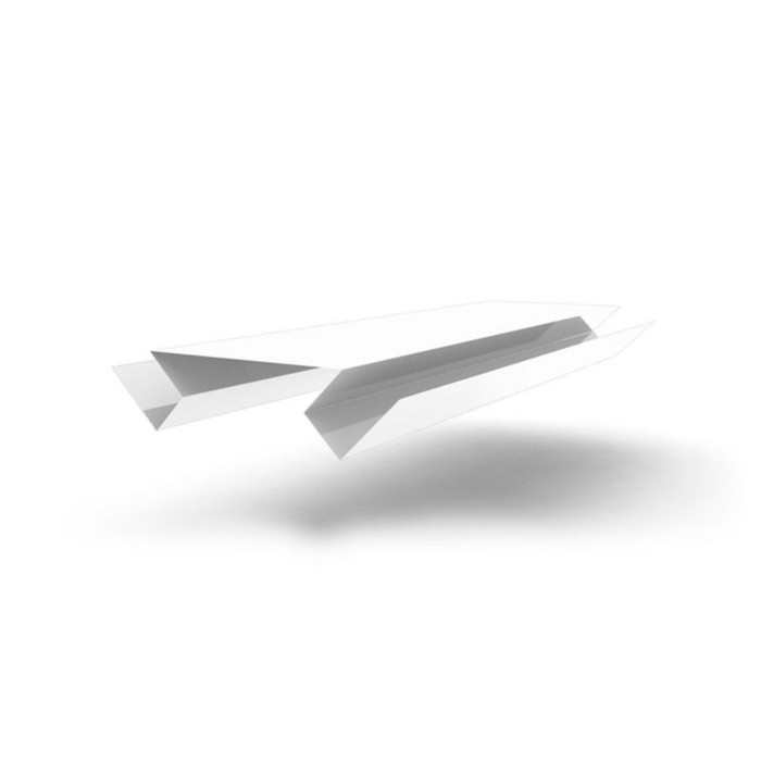 Планка угла внутреннего сложного БХ new 0,4 PE с пленкой RAL 9003 сигнальный белый (2,5м)