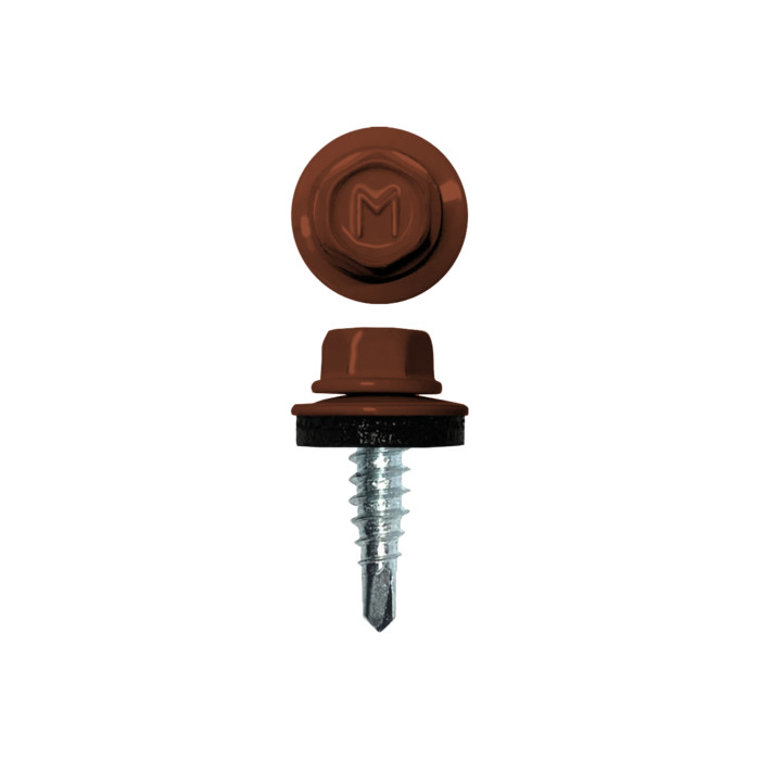 Саморез по металлу Daxmer 4,8х16 (400шт) сверло №2 RAL 8004